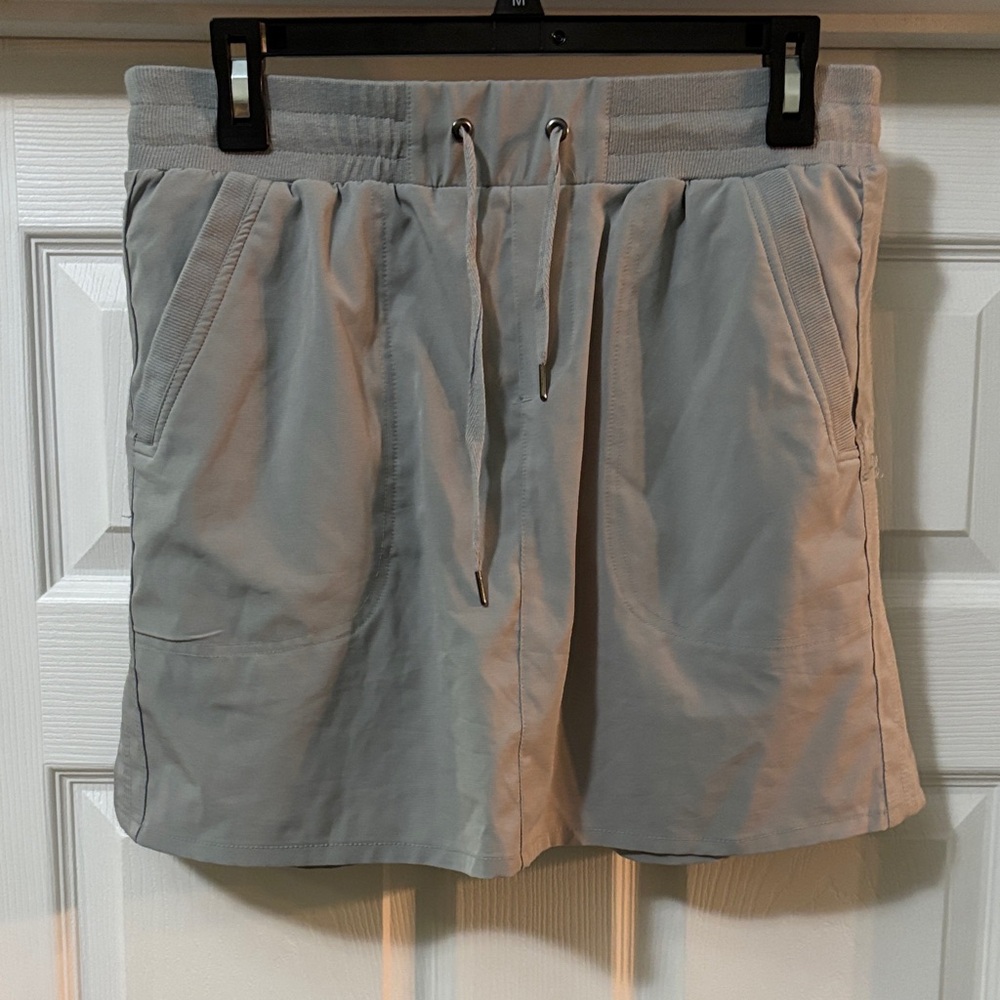 Casual Drawstring Skort - Light Gray